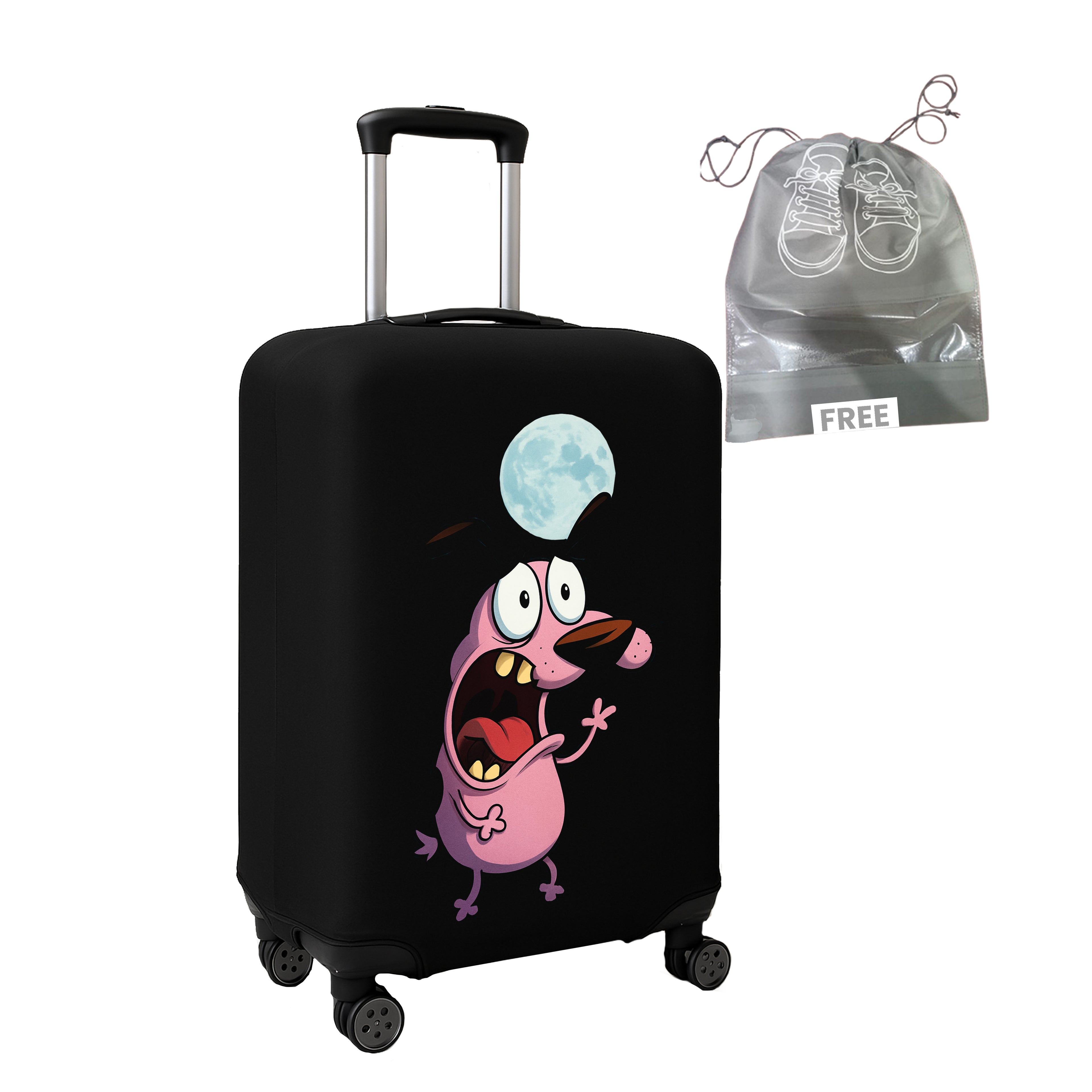 WanderWraps Spendex Polyester Protective Luggage Cover | Hard Luggage Trolley Bag Cover | Washable | Dust Proof | Stretchable | Stupid Dogg