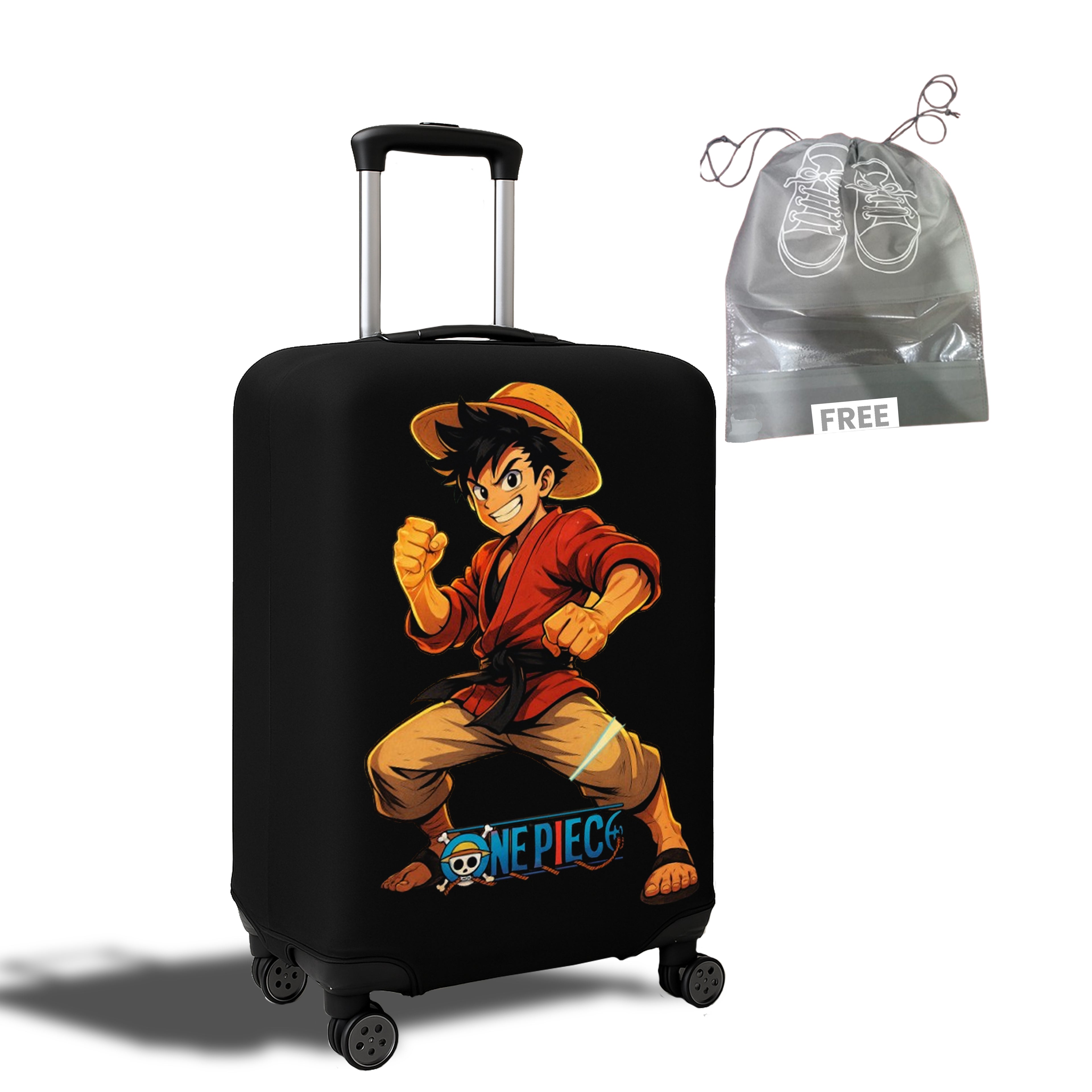 WanderWraps Spendex Polyester Protective Luggage Cover | Hard Luggage Trolley Bag Cover | Washable | Dust Proof | Stretchable Captain