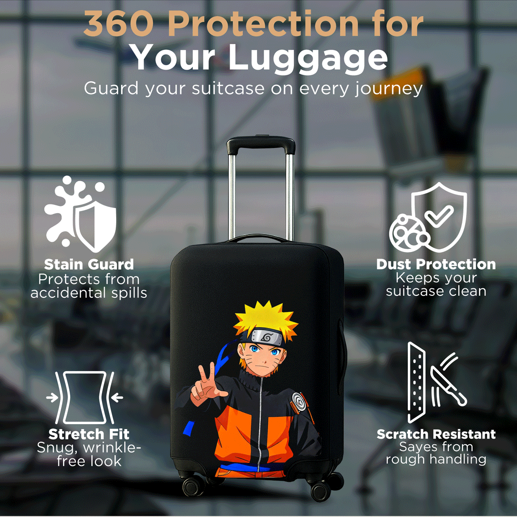 WanderWraps Spendex Polyester Protective Luggage Cover | Hard Luggage Trolley Bag Cover | Washable | Dust Proof | Stretchable | Hokagee
