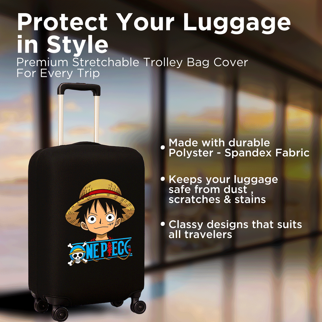 WanderWraps Spendex Polyester Protective Luggage Cover | Hard Luggage Trolley Bag Cover | Washable | Dust Proof | Stretchable | Captain 1
