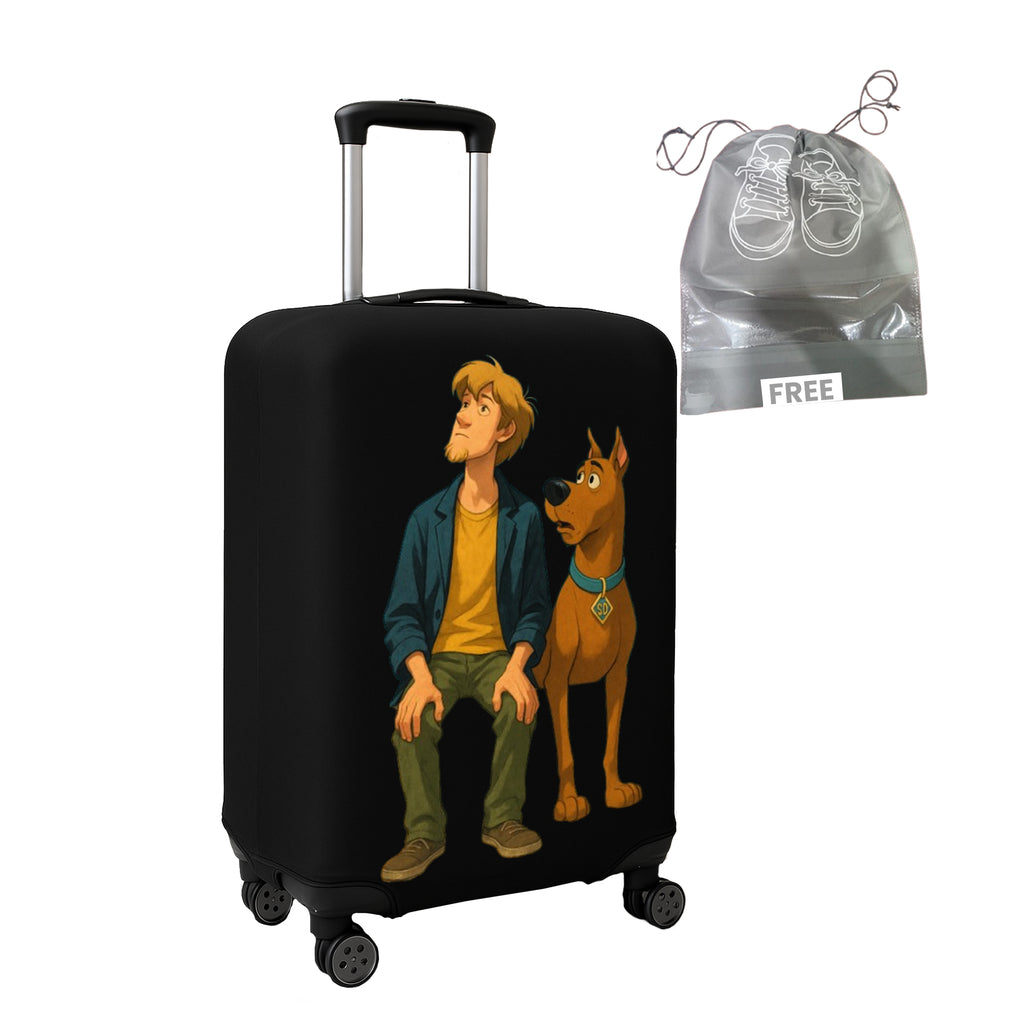WanderWraps Spendex Polyester Protective Luggage Cover | Hard Luggage Trolley Bag Cover | Washable | Dust Proof | Stretchable | Spuuky Snackss