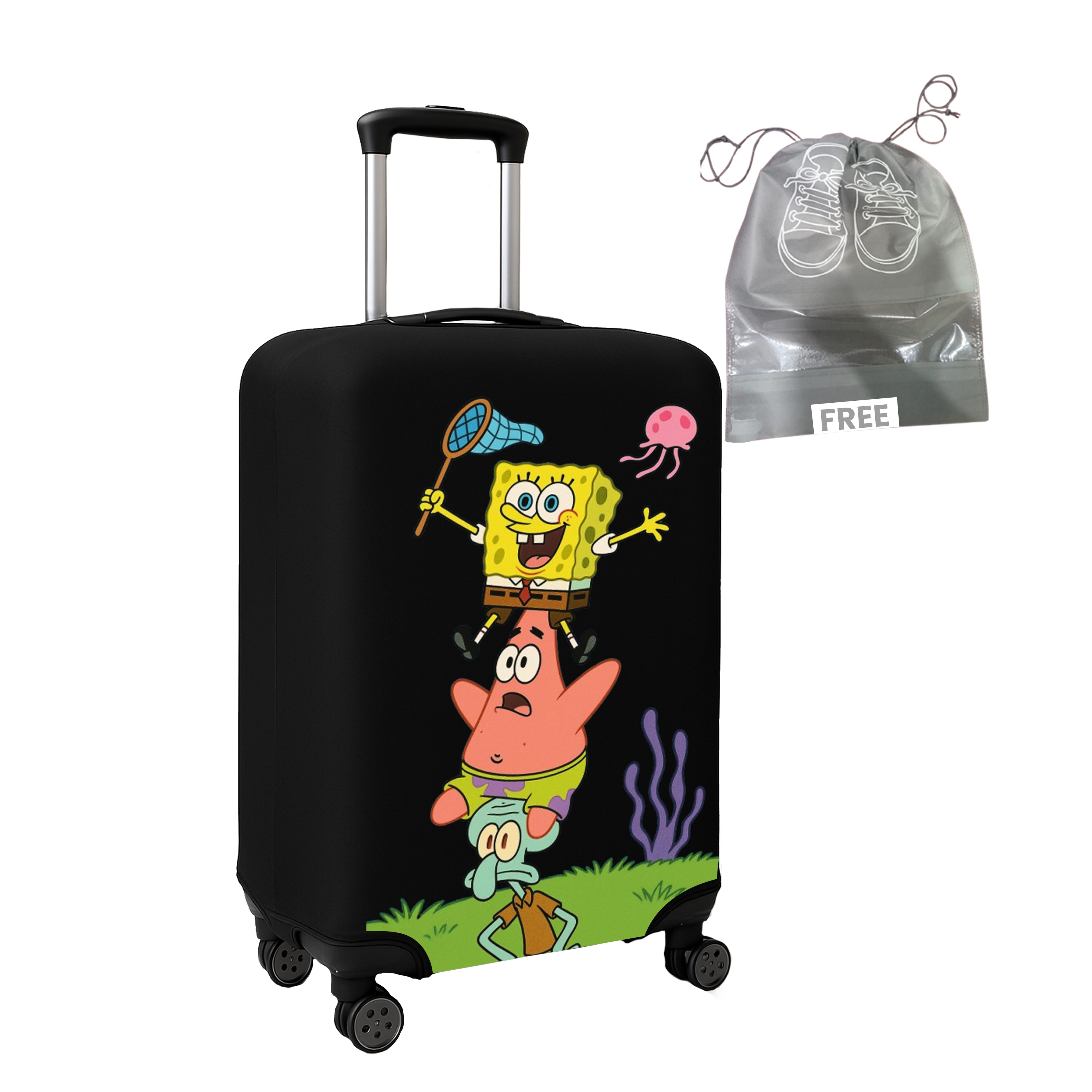 WanderWraps Spendex Polyester Protective Luggage Cover | Hard Luggage Trolley Bag Cover | Washable | Dust Proof | Stretchable | Stacked