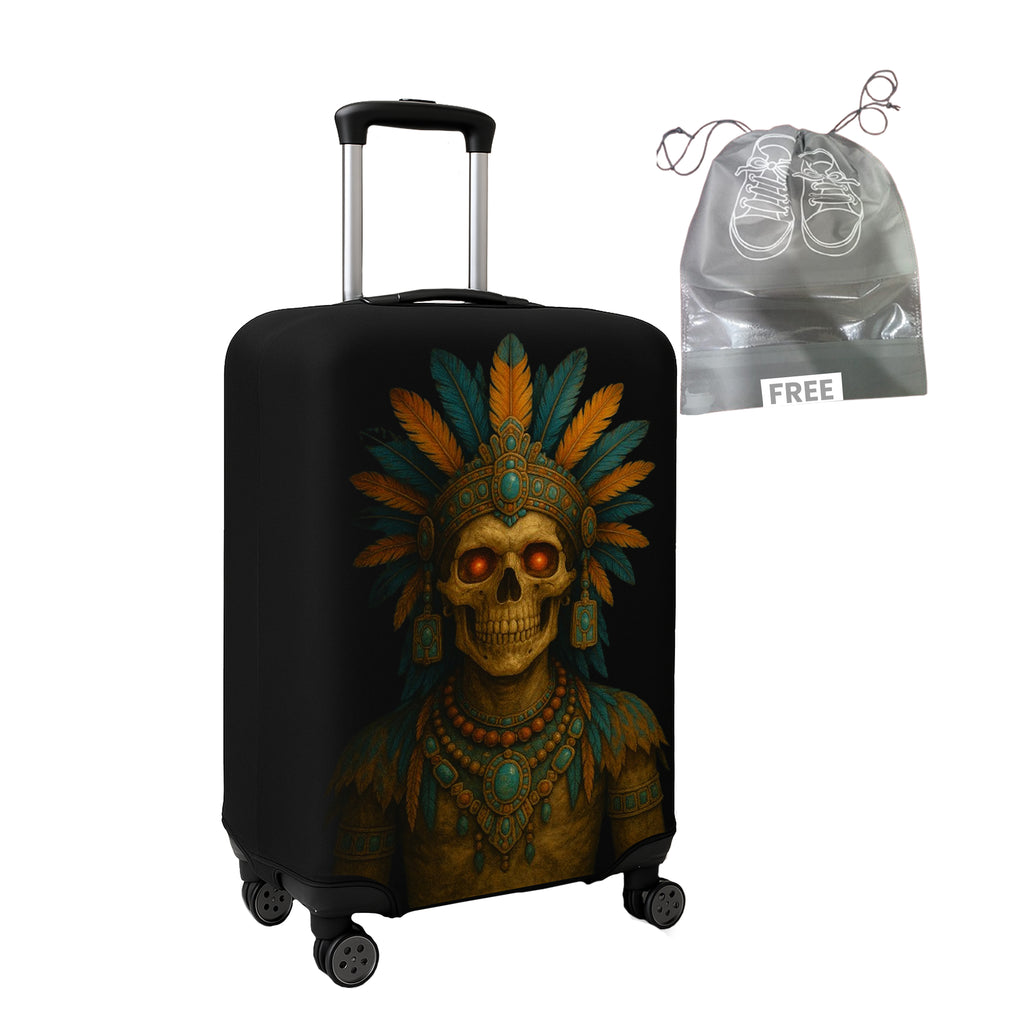 WanderWraps Spendex Polyester Protective Luggage Cover | Hard Luggage Trolley Bag Cover | Washable | Dust Proof | Stretchable | Aztec