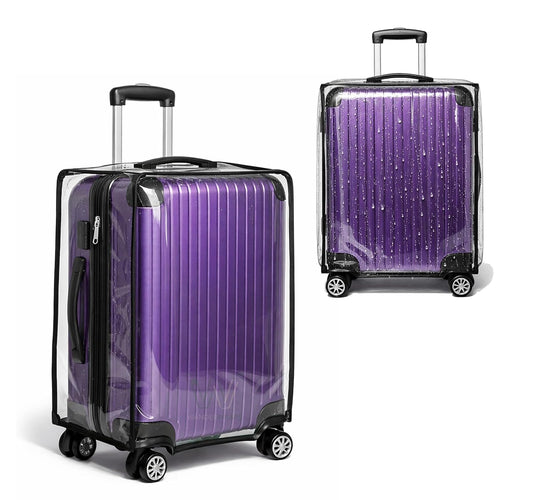 WanderWraps Spendex Polyester Protective Luggage Cover | Hard Luggage Trolley Bag Cover | Washable | Dust Proof | Transparent