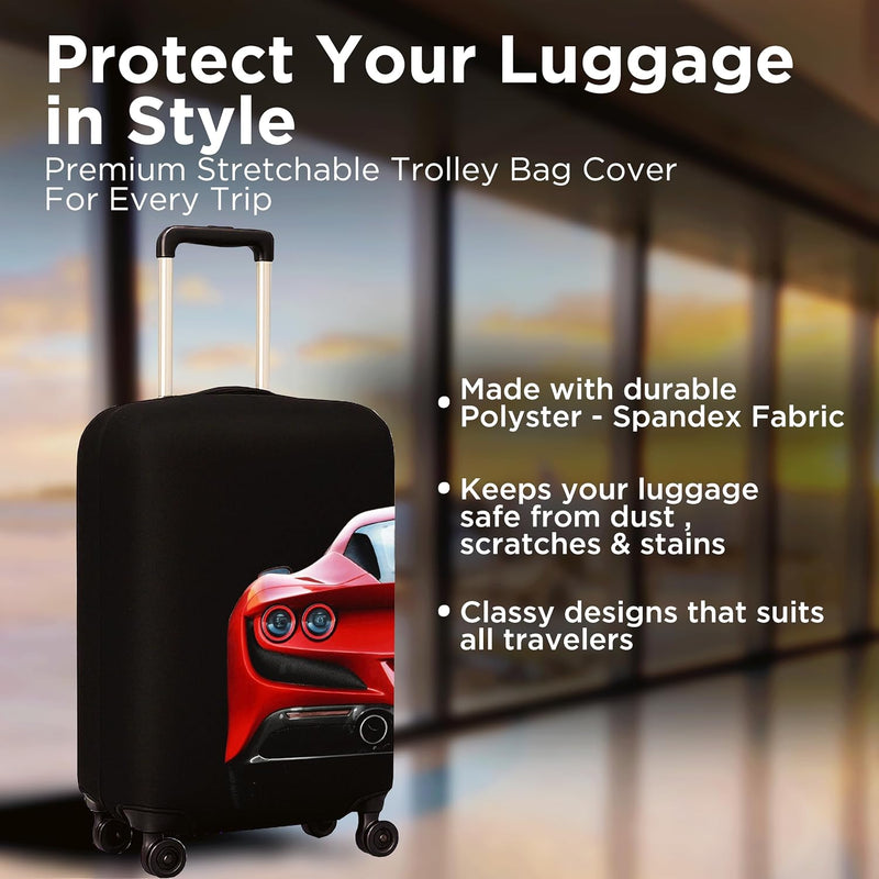 WanderWraps Spendex Polyester Protective Luggage Cover | Hard Luggage Trolley Bag Cover | Washable | Dust Proof | Stretchable | Velocityy