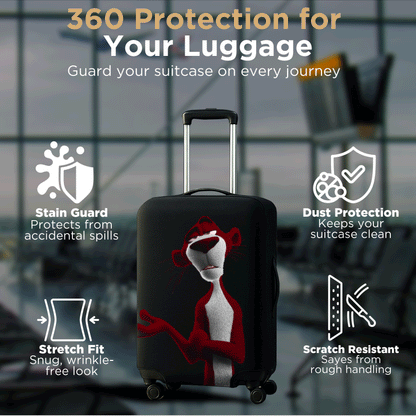 WanderWraps Spendex Polyester Protective Luggage Cover | Hard Luggage Trolley Bag Cover | Washable | Dust Proof | Stretchable | S - 20 inch | Moody Crimson_