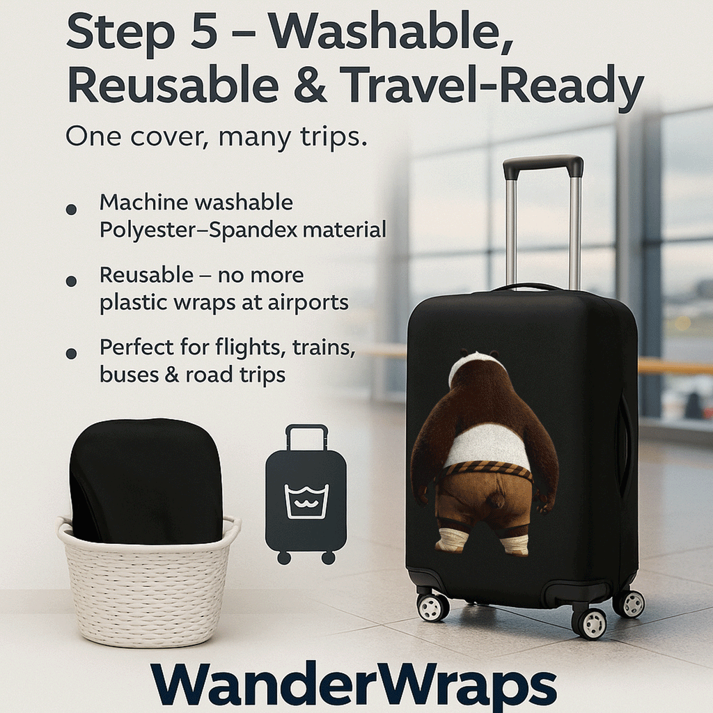 WanderWraps Spendex Polyester Protective Luggage Cover | Hard Luggage Trolley Bag Cover | Washable | Dust Proof | Stretchable | Pandaa-Drip