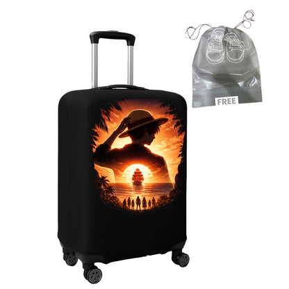 WanderWraps Spendex Polyester Protective Luggage Cover | Hard Luggage Trolley Bag Cover | Washable | Dust Proof | Stretchable | Pirate Odyssey_