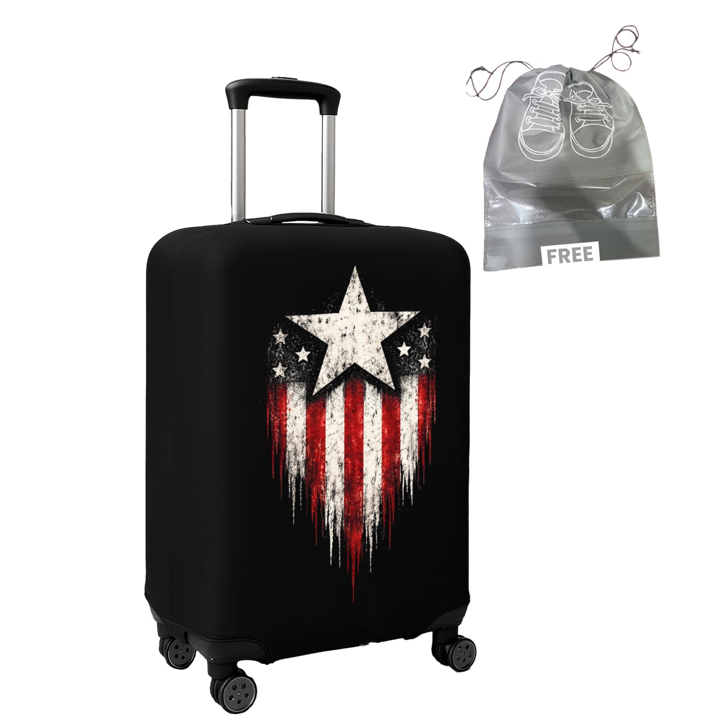 WanderWraps Spendex Polyester Protective Luggage Cover | Hard Luggage Trolley Bag Cover | Washable | Dust Proof | Stretchable | Rebel Gloryy_
