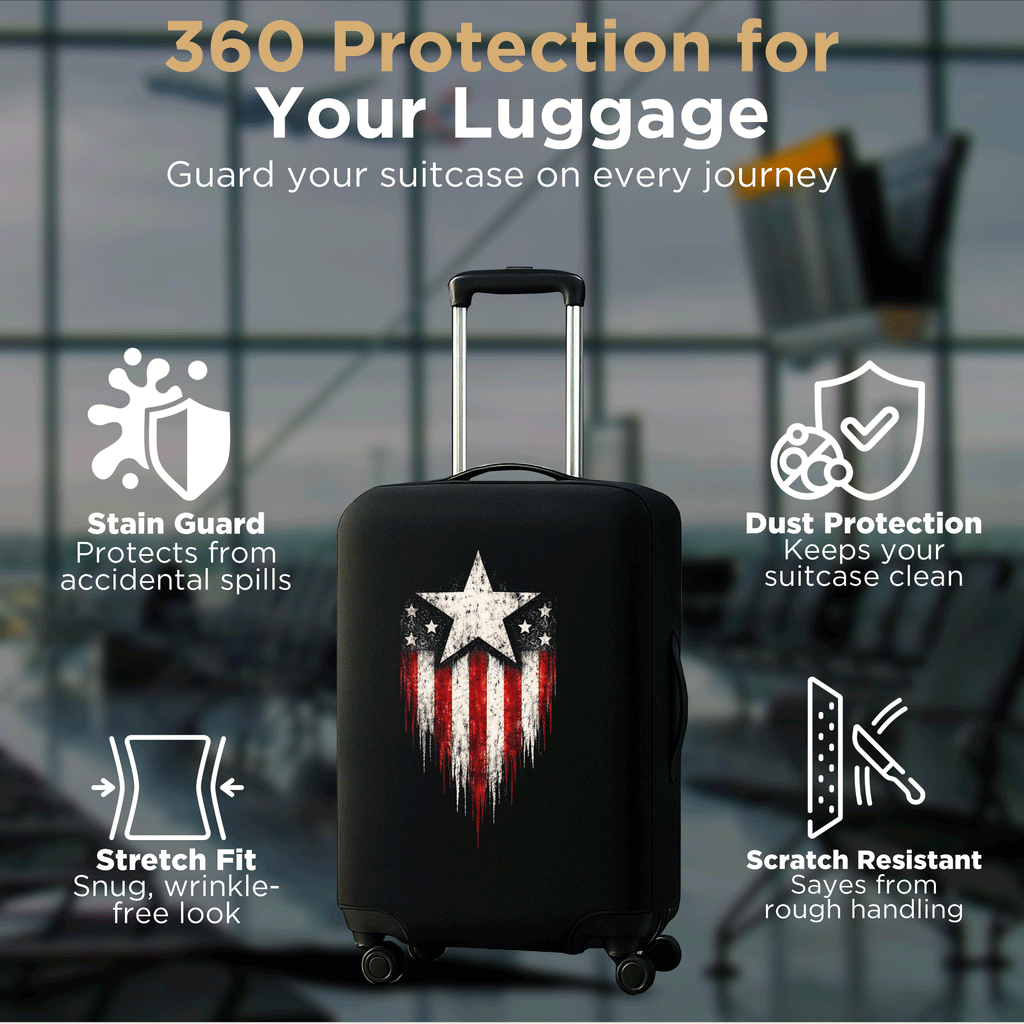 WanderWraps Spendex Polyester Protective Luggage Cover | Hard Luggage Trolley Bag Cover | Washable | Dust Proof | Stretchable | Rebel Gloryy_