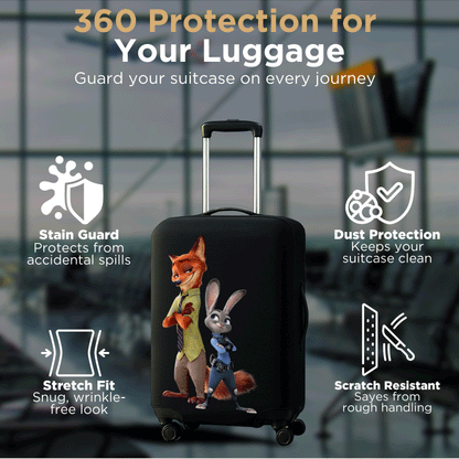 WanderWraps Spendex Polyester Protective Luggage Cover | Hard Luggage Trolley Bag Cover | Washable | Dust Proof | Stretchable  | Urban-Hustle-Duo__