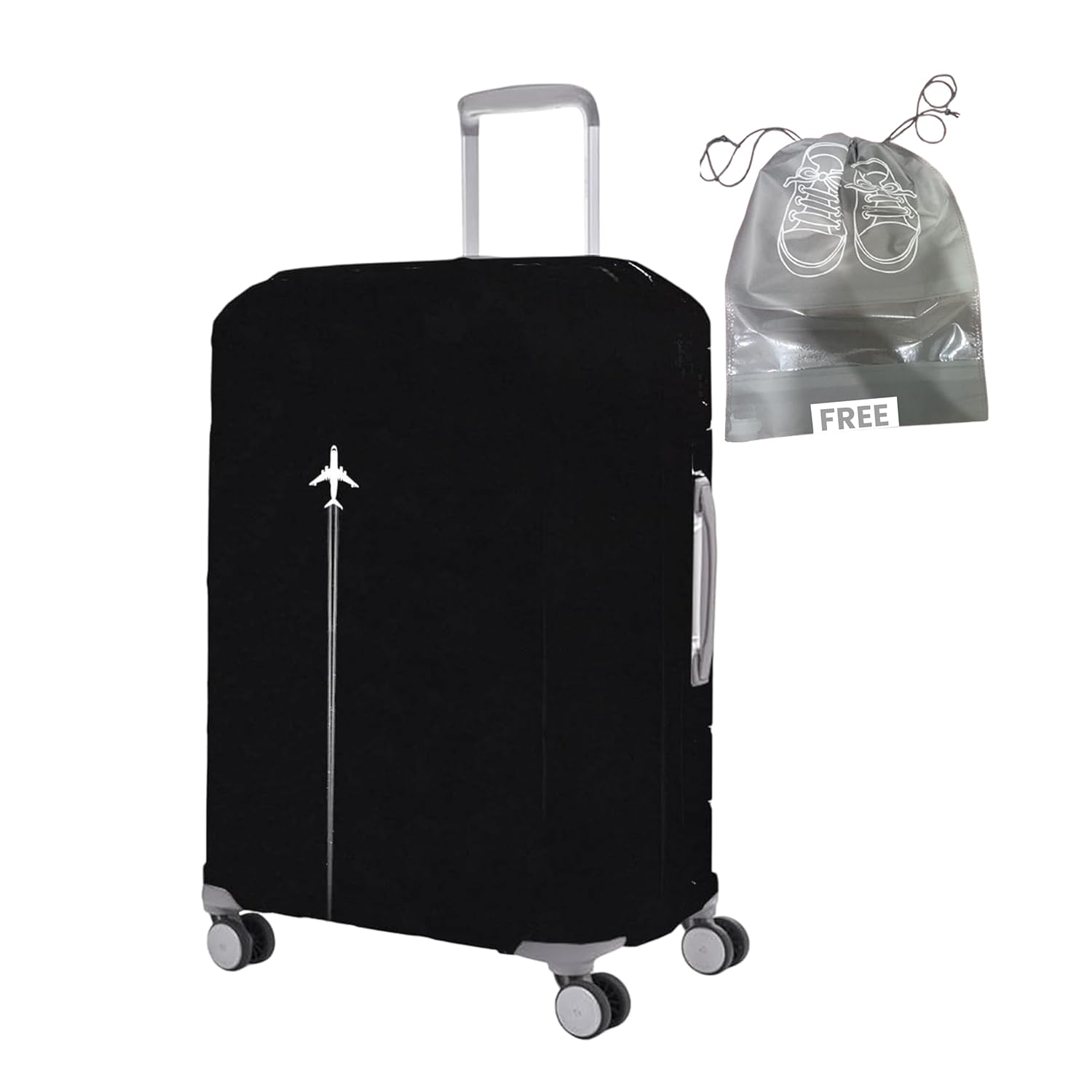 WanderWraps Spendex Polyester Protective Luggage Cover | Hard Luggage Trolley Bag Cover | Washable | Dust Proof | Stretchable | S - 20 inch | AstroJet