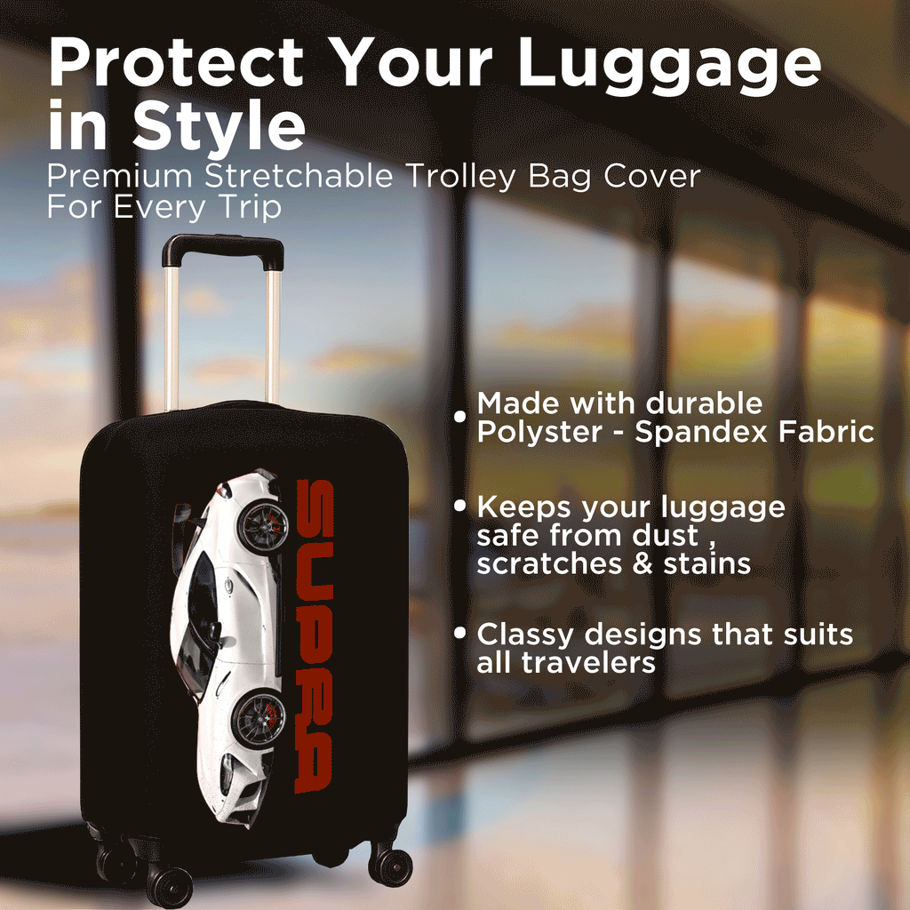WanderWraps Spendex Polyester Protective Luggage Cover | Hard Luggage Trolley Bag Cover | Washable | Dust Proof | Stretchable  | Torero