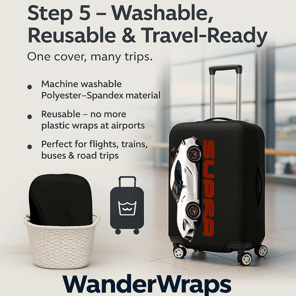 WanderWraps Spendex Polyester Protective Luggage Cover | Hard Luggage Trolley Bag Cover | Washable | Dust Proof | Stretchable  | Torero