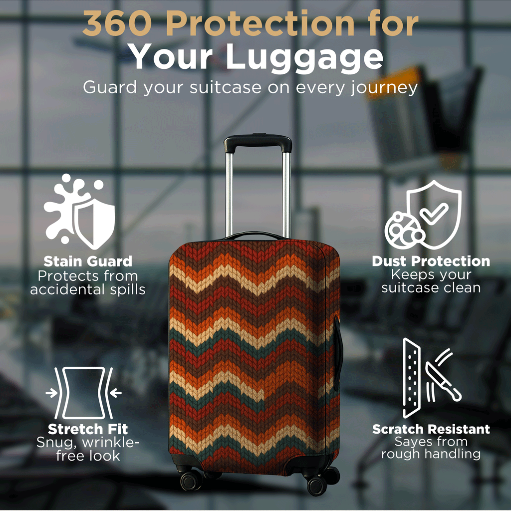 WanderWraps Spendex Polyester Protective Luggage Cover | Hard Luggage Trolley Bag Cover | Washable | Dust Proof | Stretchable |  Printed | Luggage cover