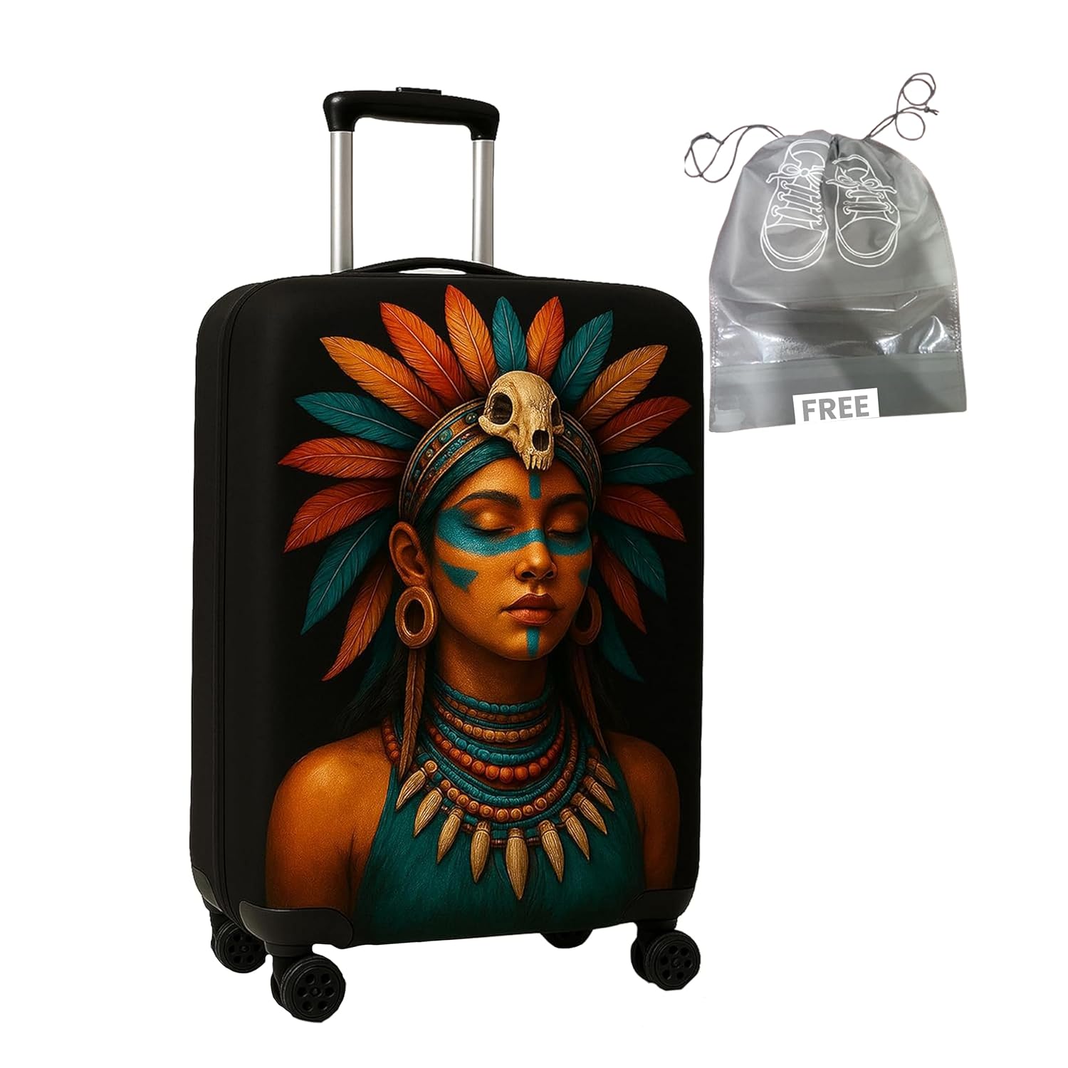 WanderWraps Spendex Polyester Protective Luggage Cover | Hard Luggage Trolley Bag Cover | Washable | Dust Proof | Stretchable | | Nefraya