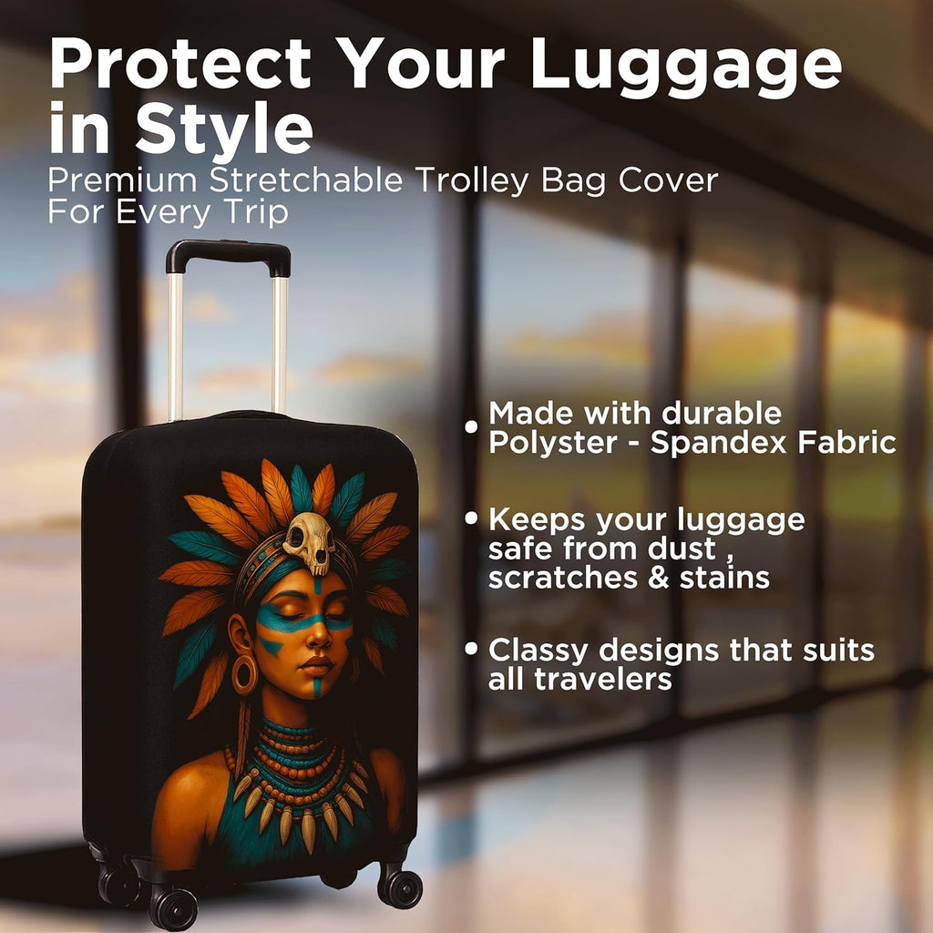 WanderWraps Spendex Polyester Protective Luggage Cover | Hard Luggage Trolley Bag Cover | Washable | Dust Proof | Stretchable | | Nefraya