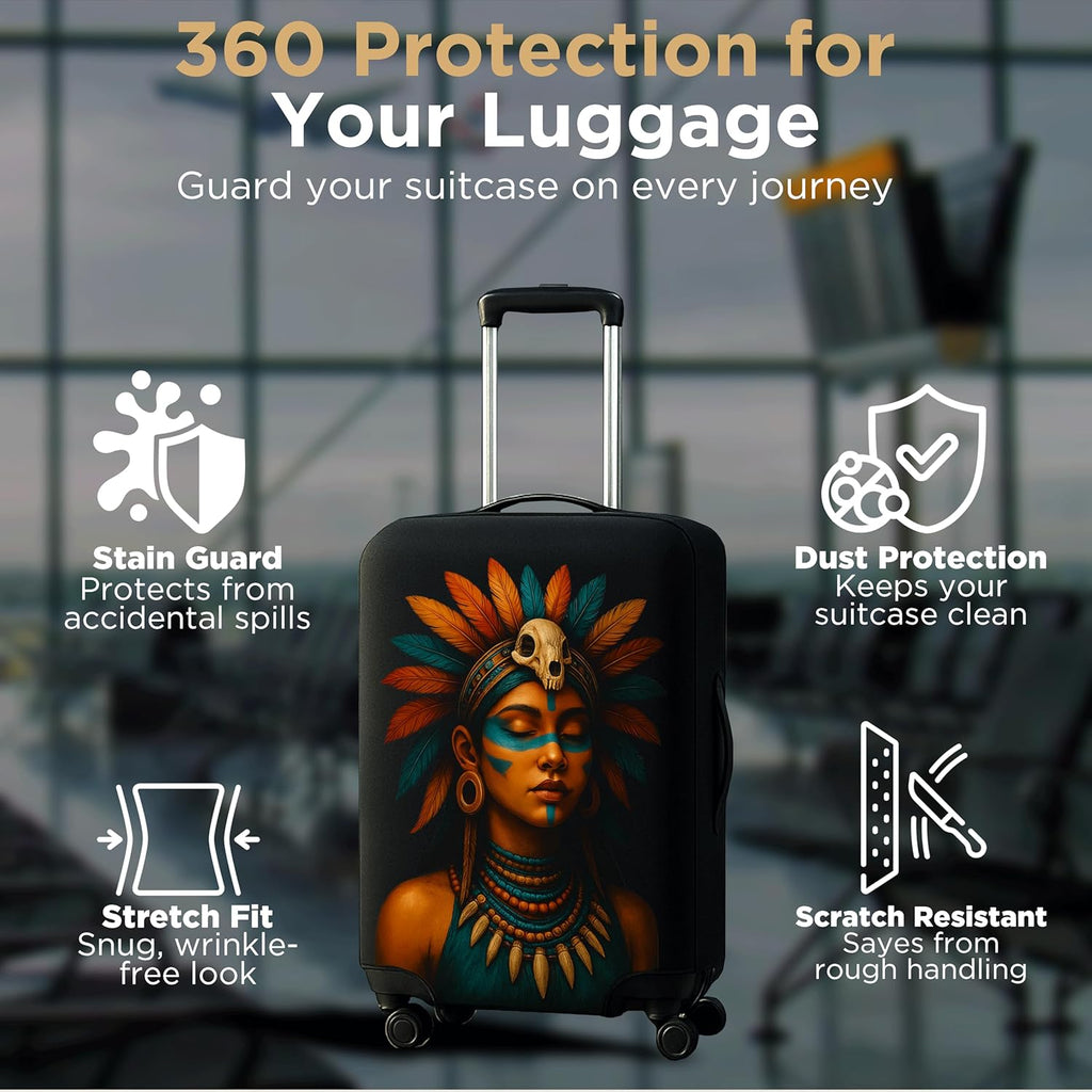 WanderWraps Spendex Polyester Protective Luggage Cover | Hard Luggage Trolley Bag Cover | Washable | Dust Proof | Stretchable | | Nefraya