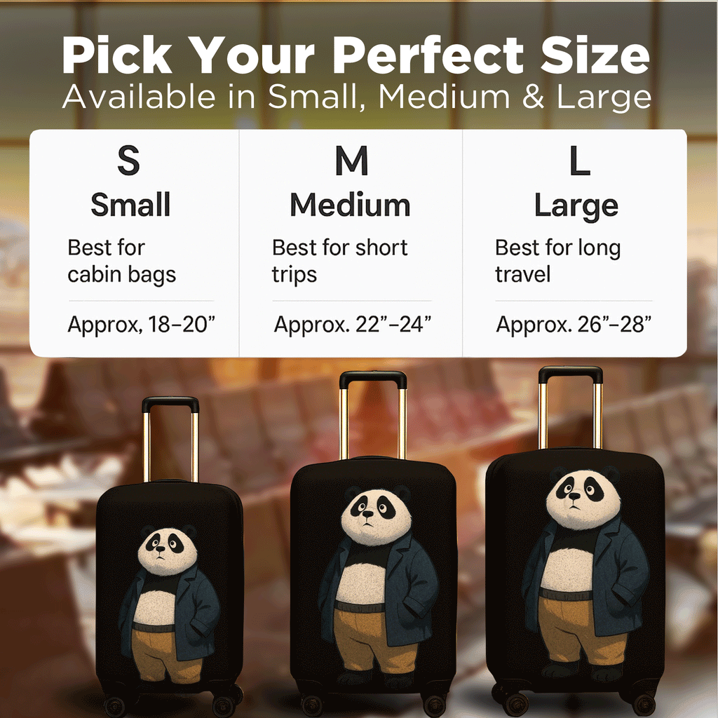 WanderWraps Spendex Polyester Protective Luggage Cover | Hard Luggage Trolley Bag Cover | Washable | Dust Proof | Stretchable | Urbann Panda