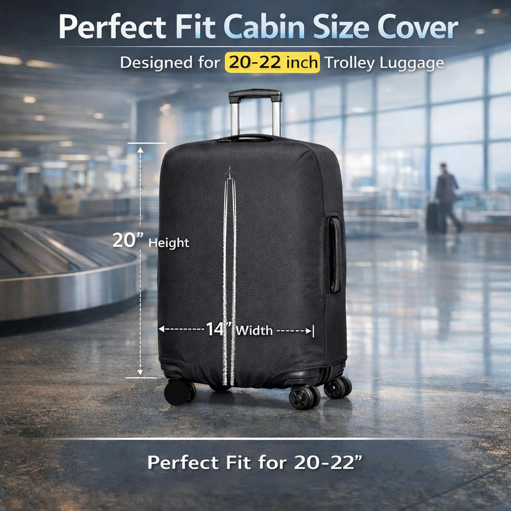 WanderWraps Spendex Polyester Protective Luggage Cover | Hard Luggage Trolley Bag Cover | Washable | Dust Proof | Stretchable | Skytrail