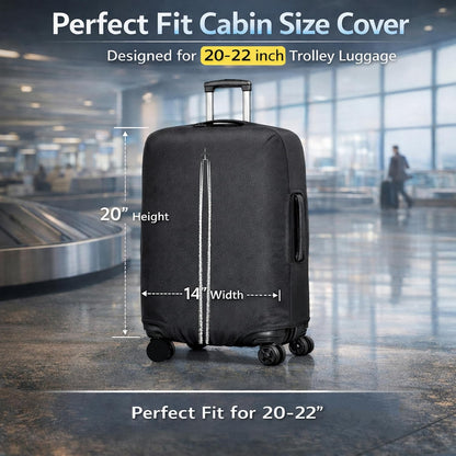 WanderWraps Spendex Polyester Protective Luggage Cover | Hard Luggage Trolley Bag Cover | Washable | Dust Proof | Stretchable | Skytrail