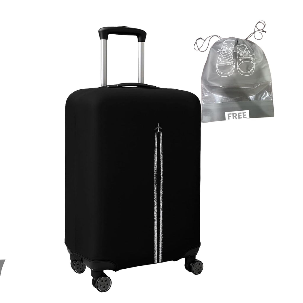 WanderWraps Spendex Polyester Protective Luggage Cover | Hard Luggage Trolley Bag Cover | Washable | Dust Proof | Stretchable | Skytrail