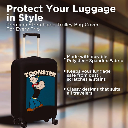 WanderWraps Spendex Polyester Protective Luggage Cover | Hard Luggage Trolley Bag Cover | Washable | Dust Proof | Stretchable |  Spinachmodee