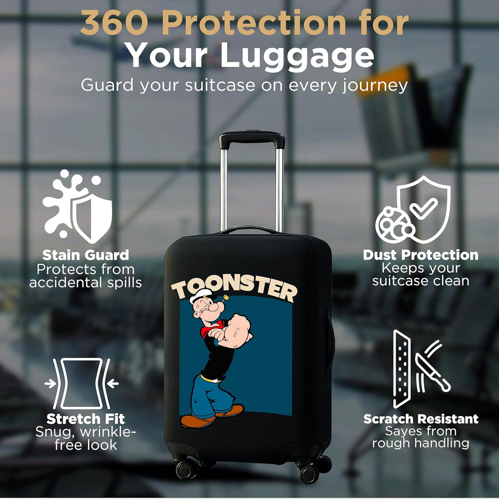 WanderWraps Spendex Polyester Protective Luggage Cover | Hard Luggage Trolley Bag Cover | Washable | Dust Proof | Stretchable |  Spinachmodee